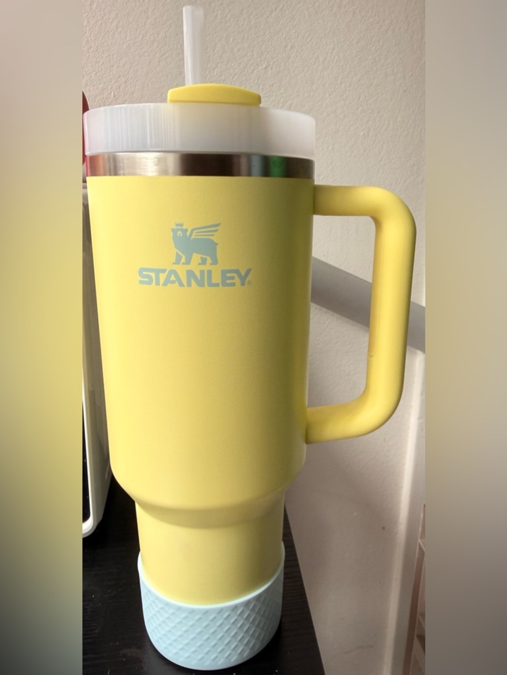 Stanley Yellow Insulated Travel Mug - Durable Handle Tumbler